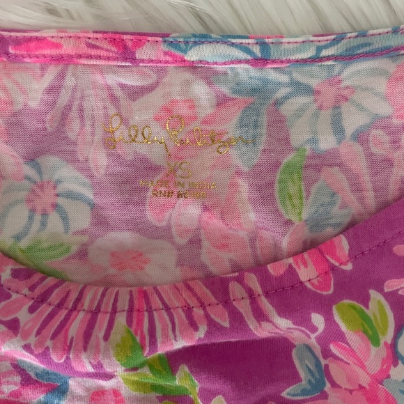 Lilly Pulitzer Amethyst Moms The Word JODEE SWING DRESS Tiered Flounce XS - Picture 2 of 3